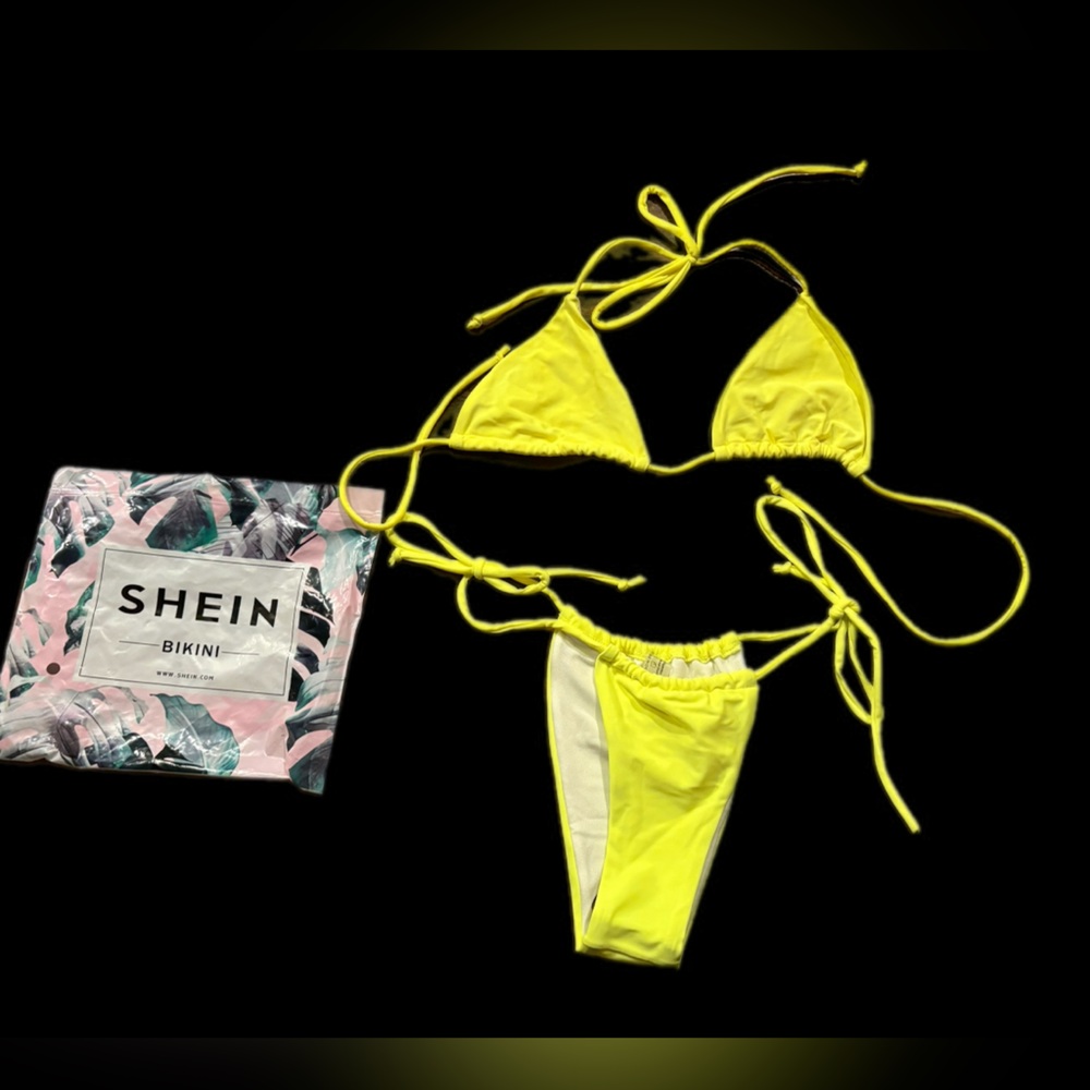 Shein Neon Yellow Bikini Set